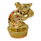 Decorative LED Mushak light on a wooden table, perfect for Diwali celebrations.