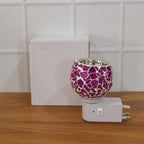Serene purple mosaic globe on aroma diffuser lamp providing relaxing light