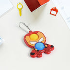 Durable collectible Iron Man fidget keyring with silicone bubbles