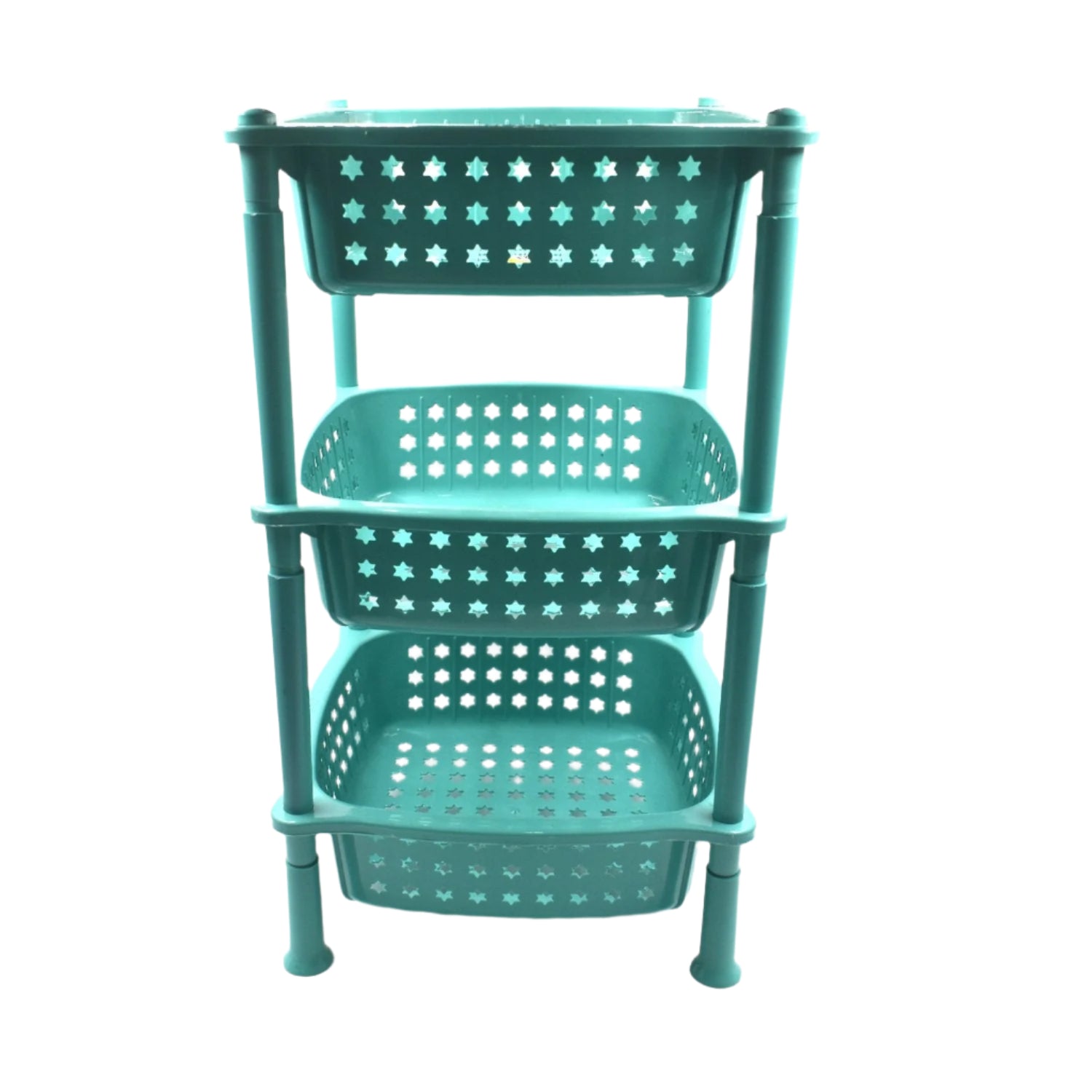 Multi-purpose 3-layer square kitchen trolley for organised storage.