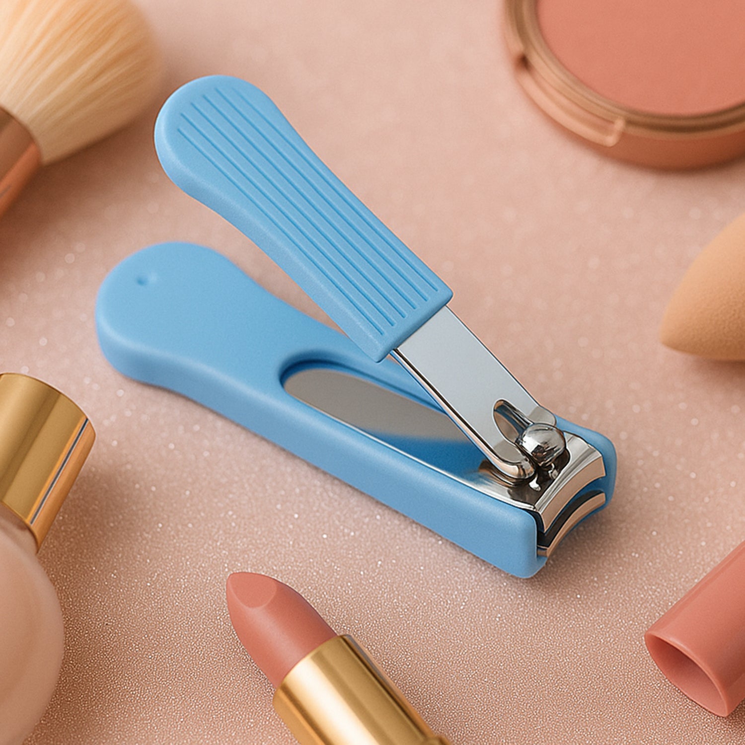 Close-up of AuriGlam nail cutter showing precision cutting edge