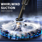 Ergonomic wireless handheld car vacuum cleaner in action, cleaning car seats.