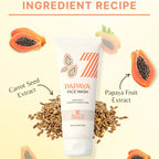 Natural elements representing papaya extract used in face wash