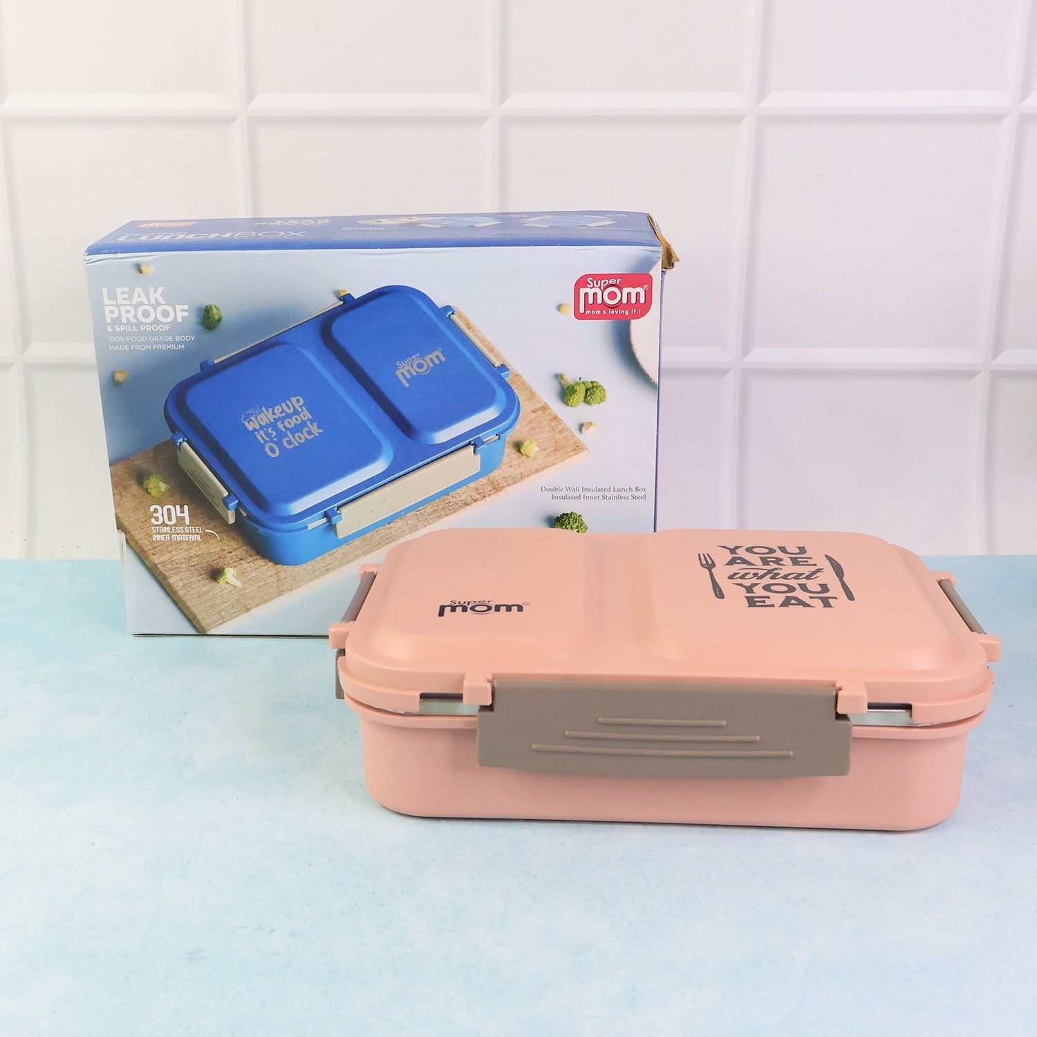 Leak-proof 2 partition lunch box ideal for travel and daily use