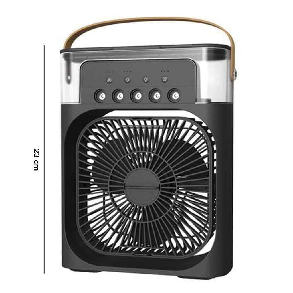 Specs detail shot of  portable air cooler fan