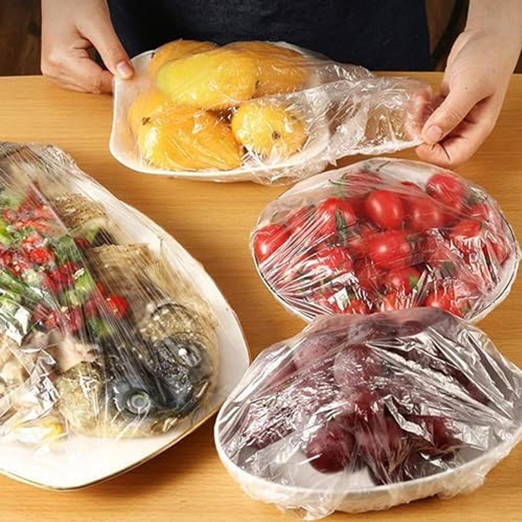 Packaging for a 100-pack of Organivo disposable elastic food covers.