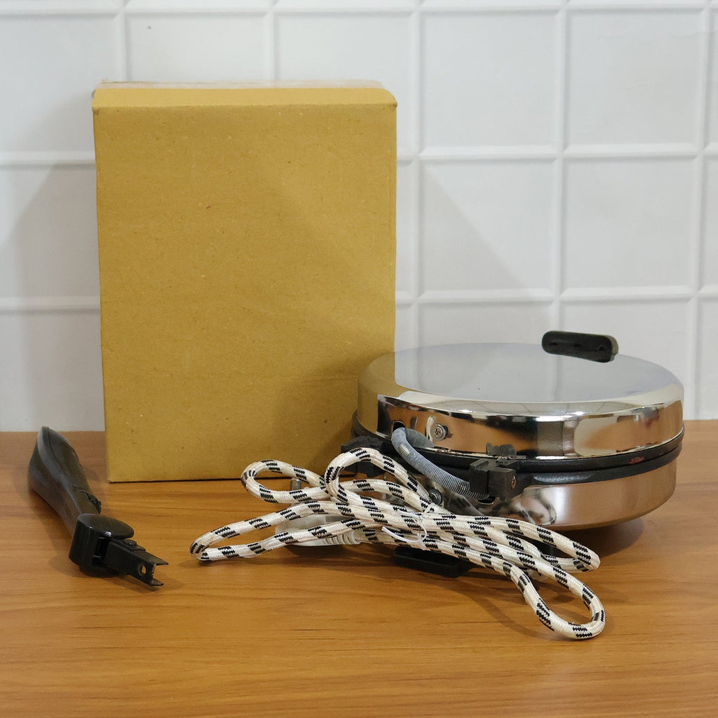 Comparison shot highlighting features of  electric roti maker
