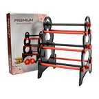 Angle view of the empty 3-tier bangle holder, highlighting its compact and functional design.