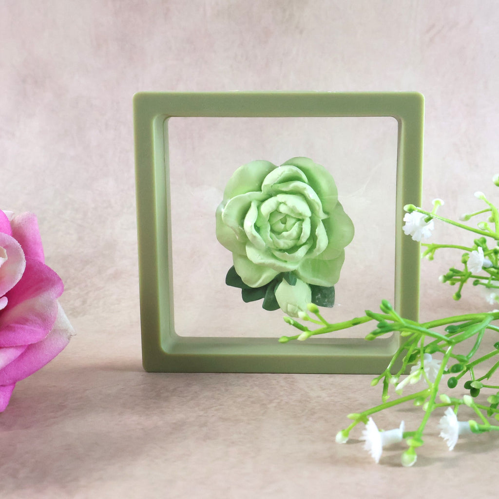 Detailed petals of rose flower car air freshener clip diffuser