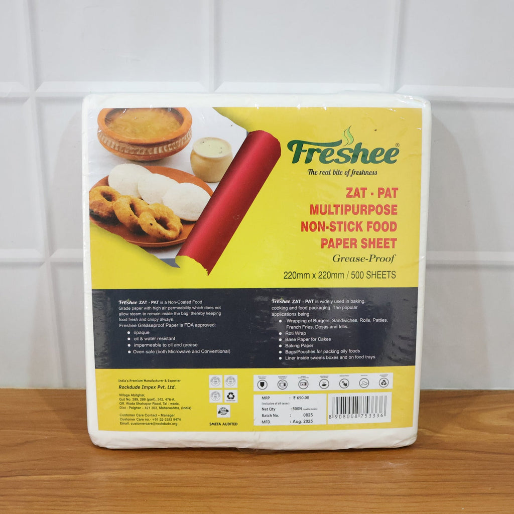 Zat-Pat display showing multiple non-stick food paper sheets for various foods