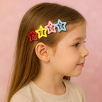 Star design metal hair clips in different colors for versatile wear