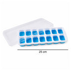 Handle of ice cube tray being removed from freezer for easy ice removal