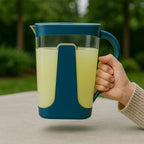 Unbreakable plastic jug with ergonomic handle and tight lid