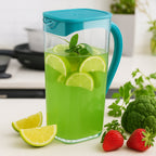 Modern plastic juice jug suited for kitchen use and serving drinks