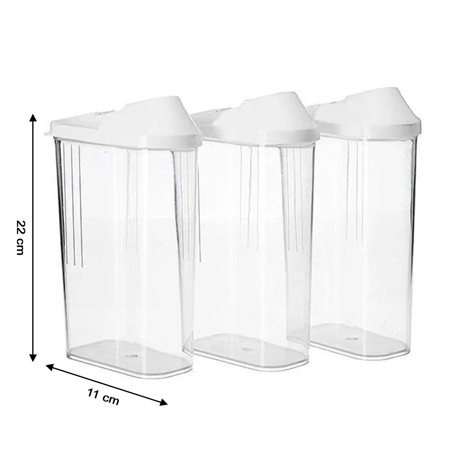 Premium set of three 1100 ML airtight kitchen storage containers