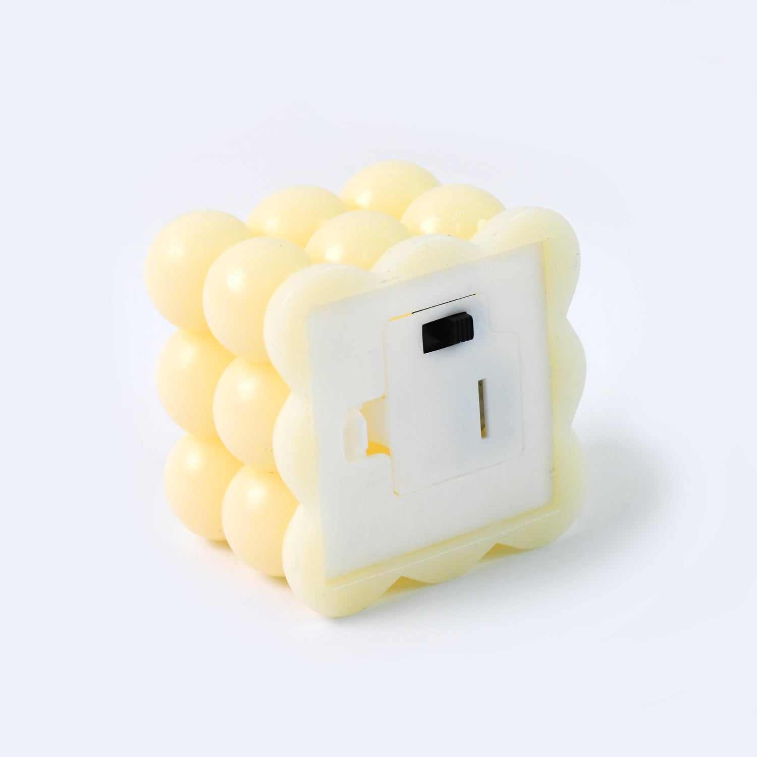 Flameless LED bubble candles lighting up a cozy home setting