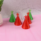 Close-up of LED Christmas tree decorative light showing cone design and star top