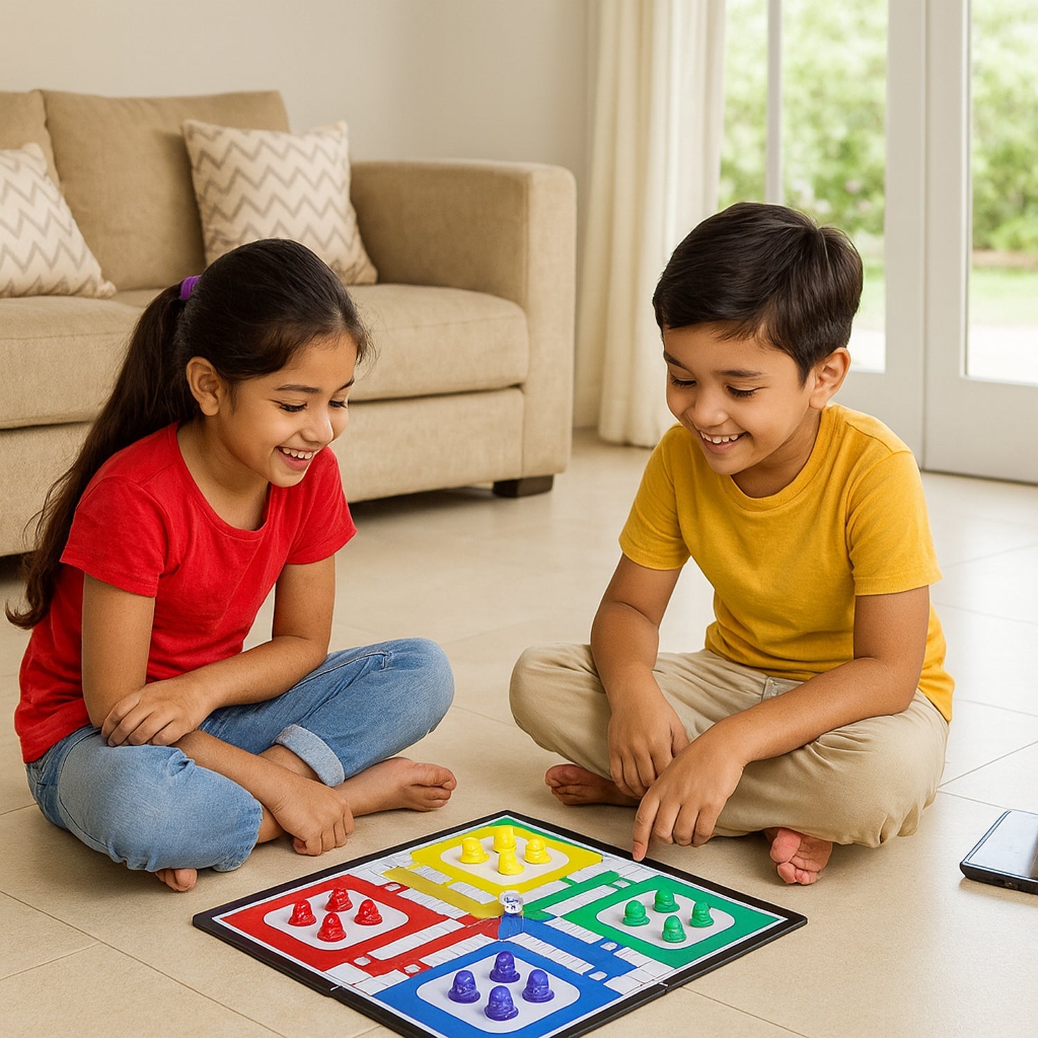Pocket Ludo game packed neatly for easy travel entertainment on a journey.