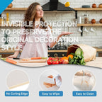 Flexible plastic refrigerator mat being gently rolled