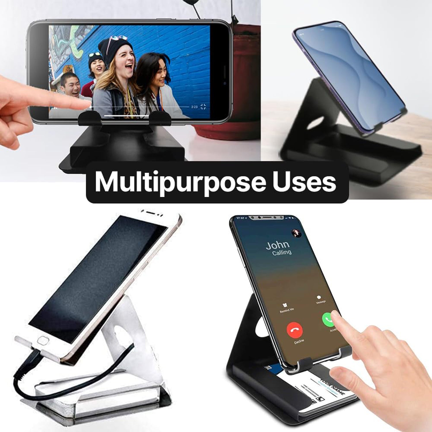 Compact mobile phone stand small size for limited desk space