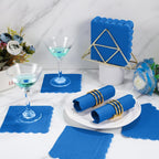 Scalloped paper napkin placed neatly on a formal table setting
