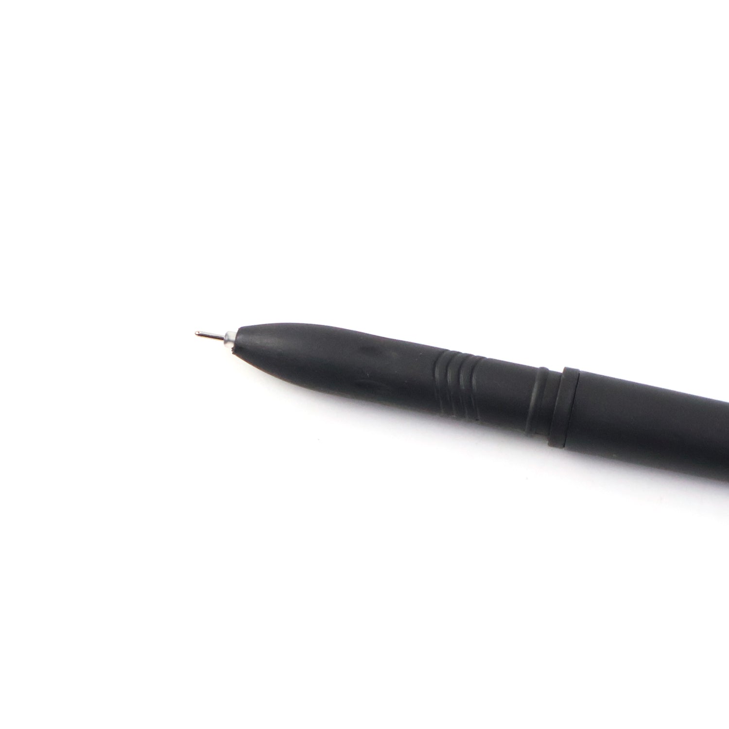 Durable plastic body of a refillable black marker pen for extended writing sessions