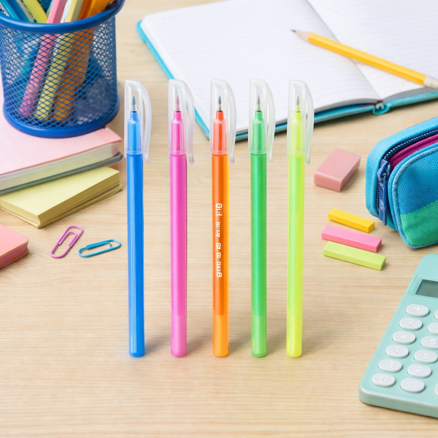 Vibrant multi colored ballpoint pens with smooth ink flow