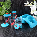 Unbreakable plastic pickle and spice storage jars with stand