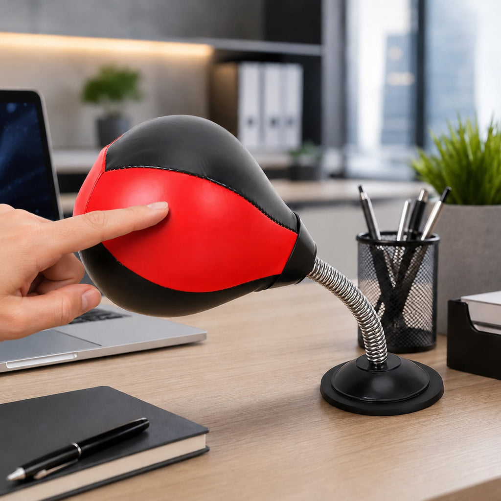 Compact inflatable punching ball with spring bounce-back