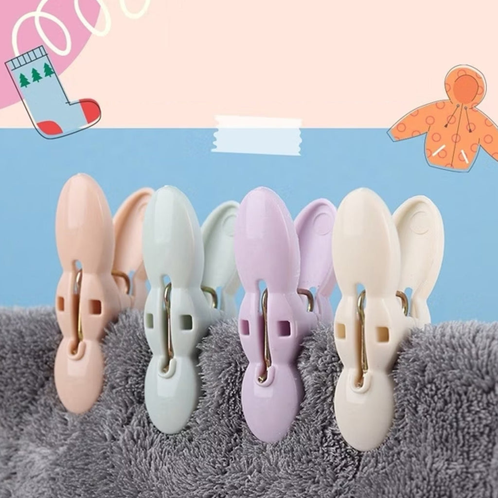 Compact laundry drying rope and clips for travel and home use