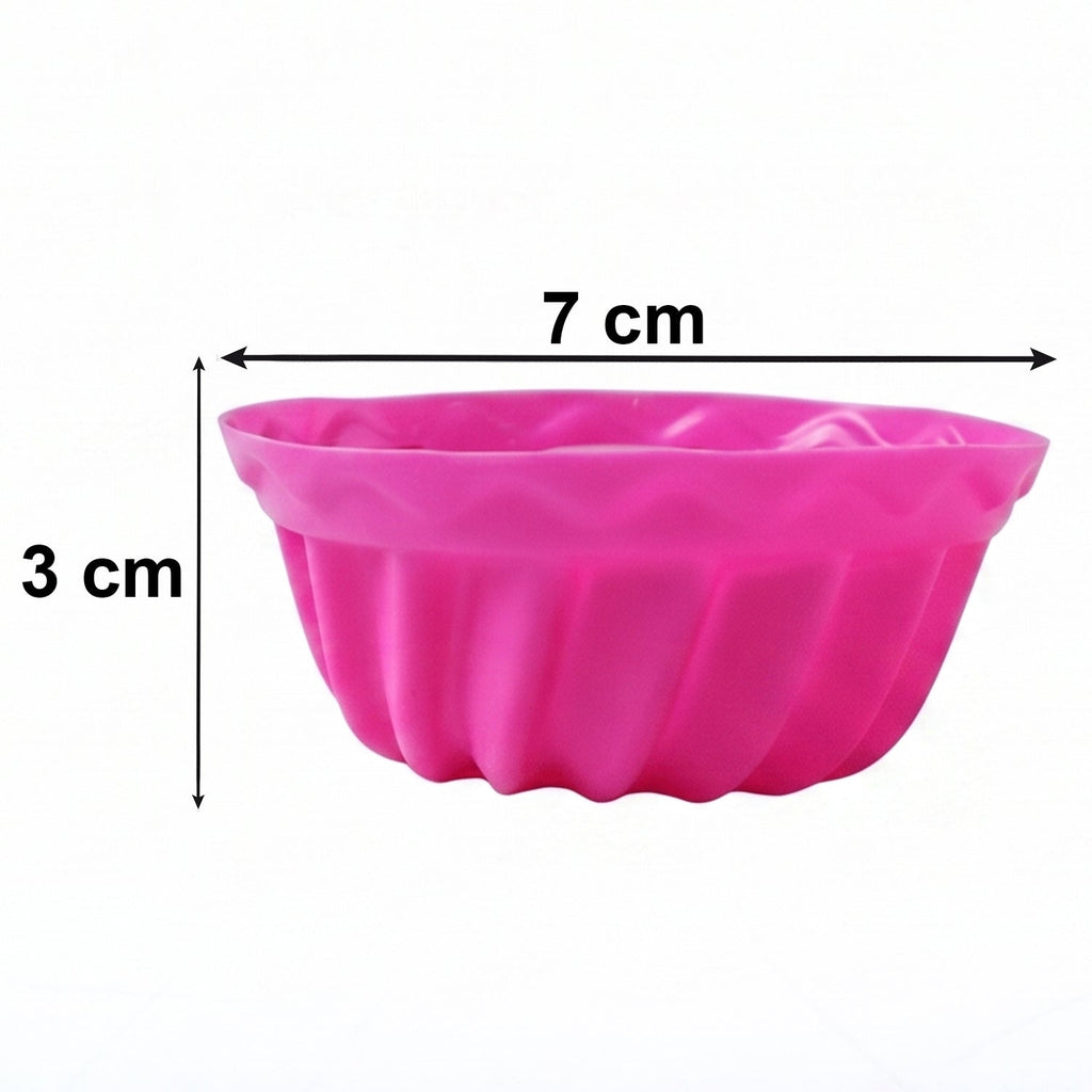 Size dimensions of silicone cupcake mould in 7cm x 3cm
