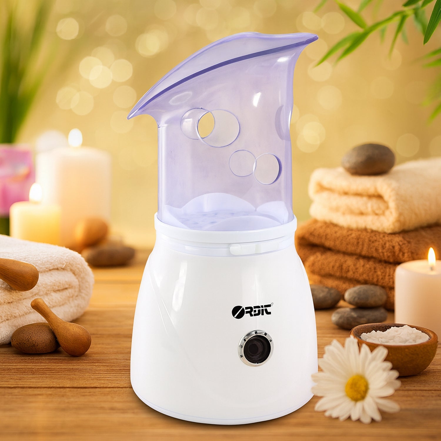 Professional facial steamer with ergonomic steam mask design