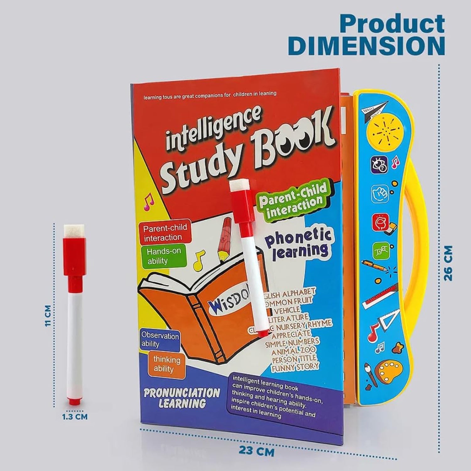 Musical learning book displaying colorful vehicle images and associated sounds for kids.
