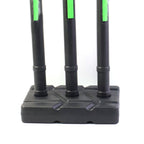 Portable cricket stump kit with freestanding heavy base
