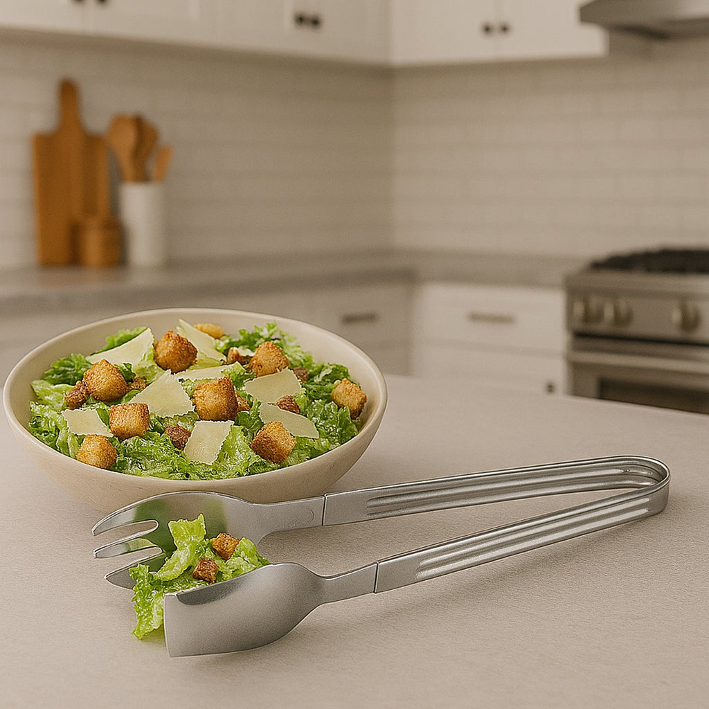 Sturdy and rust-resistant stainless steel kitchen serving tong
