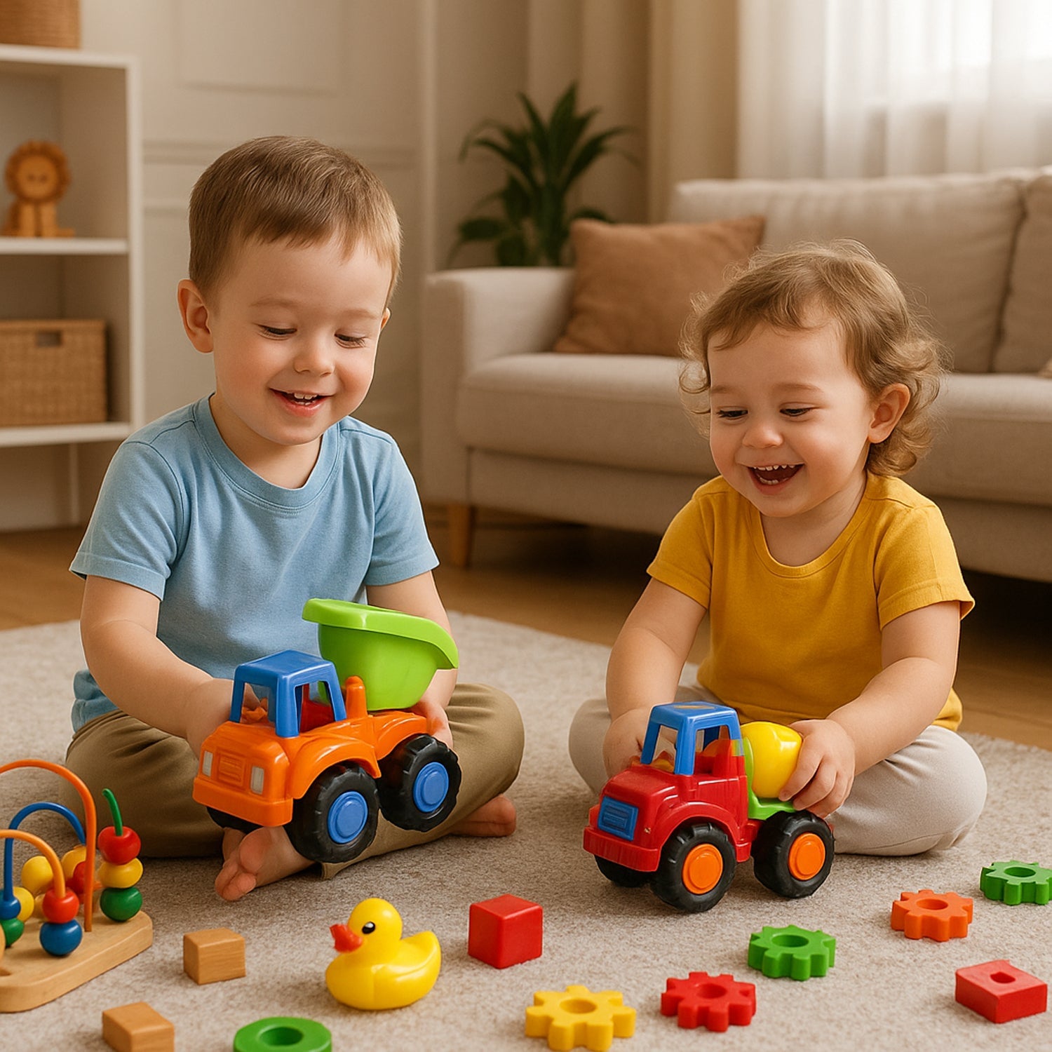 Set of 8 mini construction vehicles from Funwoods for kids aged 3 and above