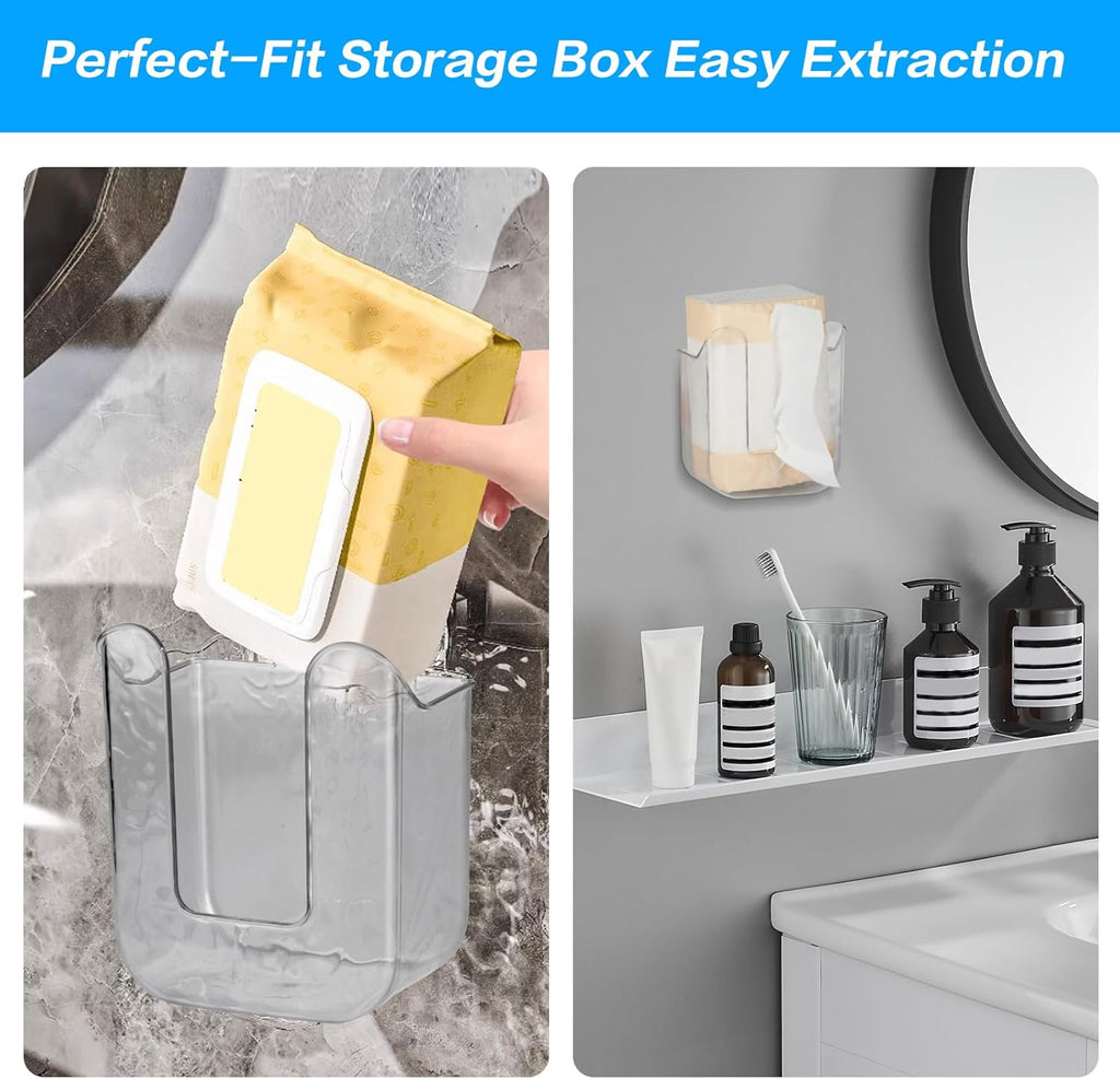 Close-up of self-adhesive tissue and napkin dispenser holder