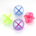 Four ceramic pellet-filled laundry balls, perfect for sensitive skin.