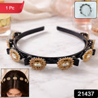 Premium gold stone hair band for stylish occasions