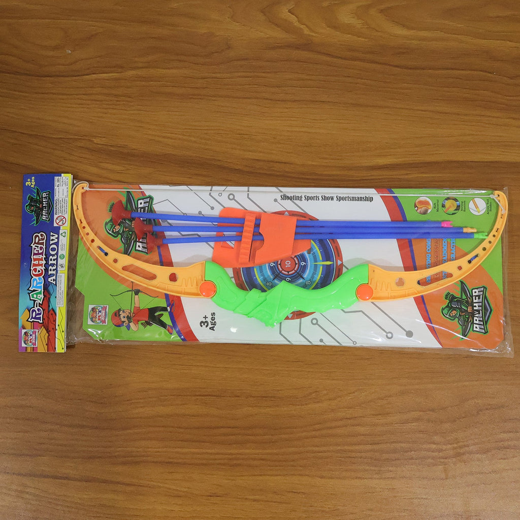 The packaging of the Dollverse Kids Archery Set, highlighting its contents and benefits.