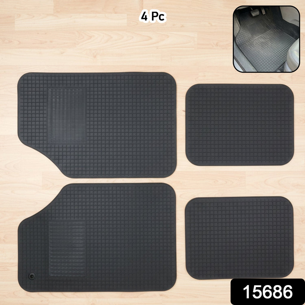 Rubber car floor mats with anti-slip grip for vehicle interior