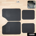 Rubber car floor mats with anti-slip grip for vehicle interior