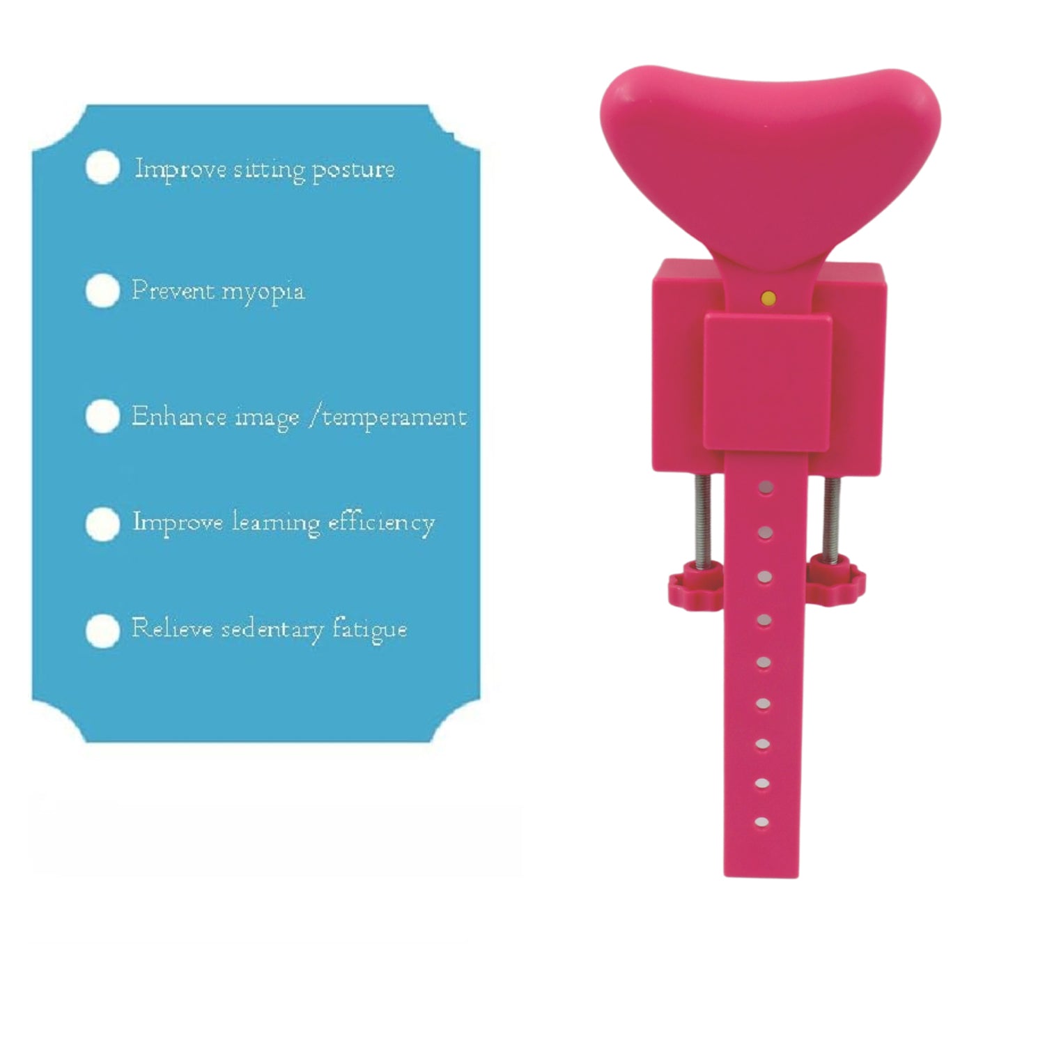 Child focusing on writing with proper posture using the kids posture corrector.