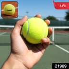 Durable tennis ball with bright color for better visibility during tennis game
