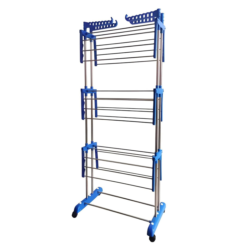 360-degree rotatable wheels of stainless steel drying rack for smooth mobility
