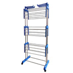 360-degree rotatable wheels of stainless steel drying rack for smooth mobility