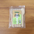Eco-friendly disposable tea spoon wooden 110mm pack for cafes and events