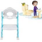 2-in-1 potty training ladder for easy toilet access, shown in a clean bathroom.