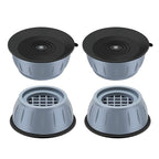 Set of four anti vibration pads with suction cup feet for washing machines.