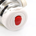 The leak-proof flask shown with its wide mouth, ready for easy filling.